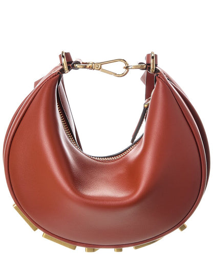 Fendi Fendigraphy Mini Leather Hobo Bag