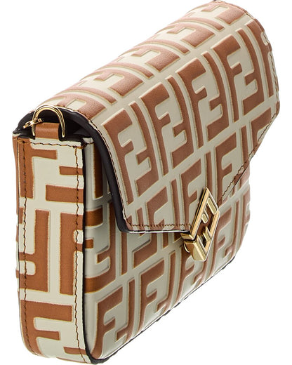 Fendi Ff Diamonds Leather Wallet On Chain