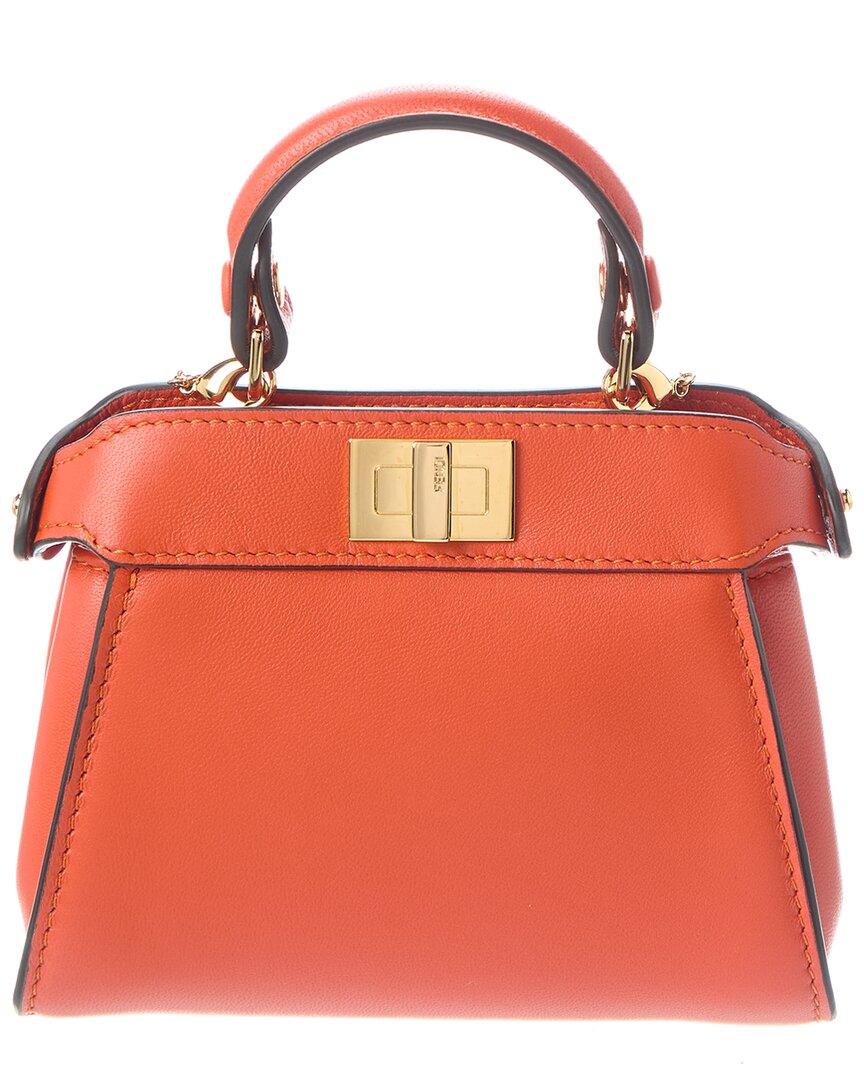Fendi Nano Peekaboo Leather Clutch