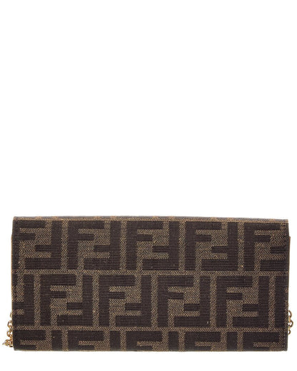 Fendi Ff Diamonds Jacquard Wallet On Chain