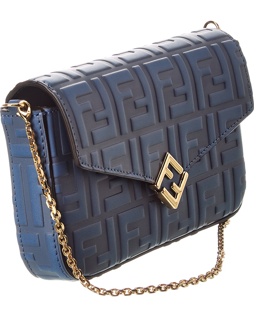 Fendi Ff Diamonds Leather Wallet On Chain