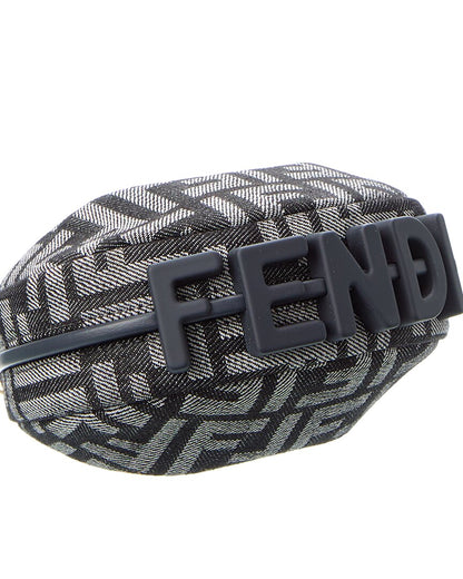 Fendi Fendigraphy Nano Ff Denim & Leather Bag Charm