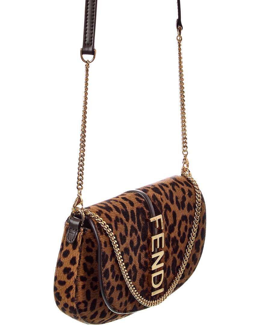 Fendi Fendigraphy Haircalf & Leather Wallet On Chain