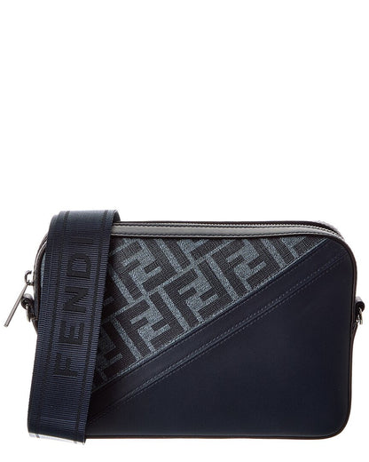 Fendi Diagonal Ff Leather Camera Bag