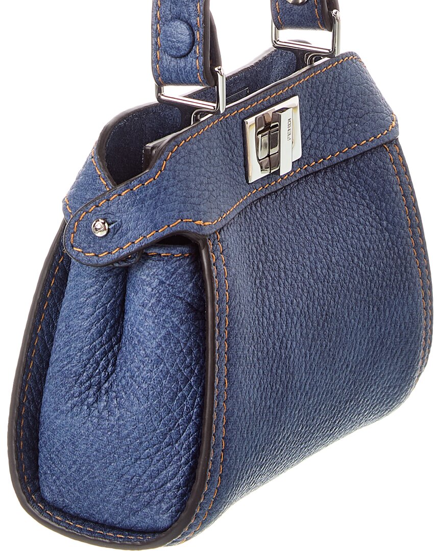 Fendi Nano Peekaboo Leather Clutch