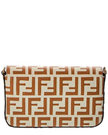 Fendi Ff Diamonds Leather Wallet On Chain