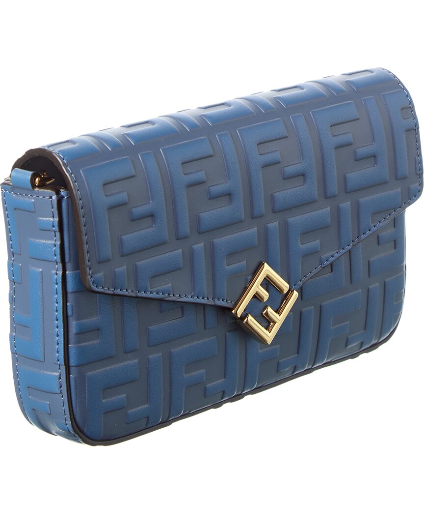 Fendi Ff Diamonds Leather Wallet On Chain