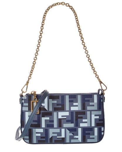 Fendi Baguette Ff Jacquard Pouch