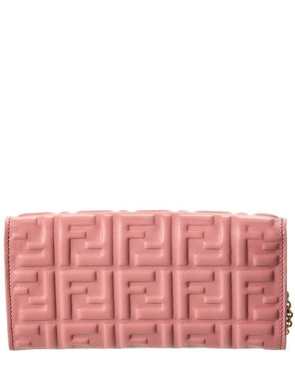 Fendi Baguette Leather Wallet On Chain