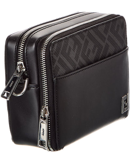 Fendi Squared Ff & Leather Camera Case Organizer