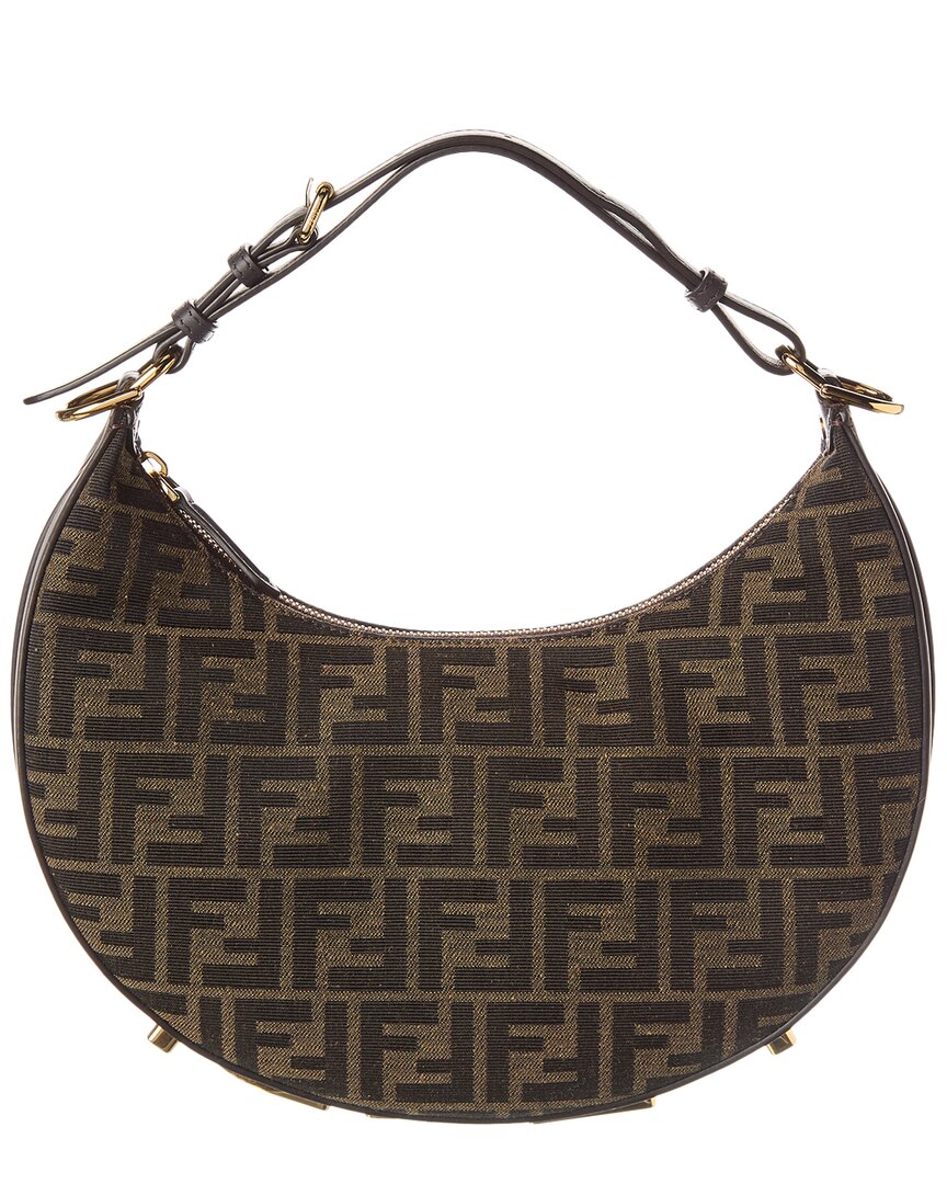 Fendi Fendigraphy Small Ff Jacquard & Leather Hobo Bag, Brown