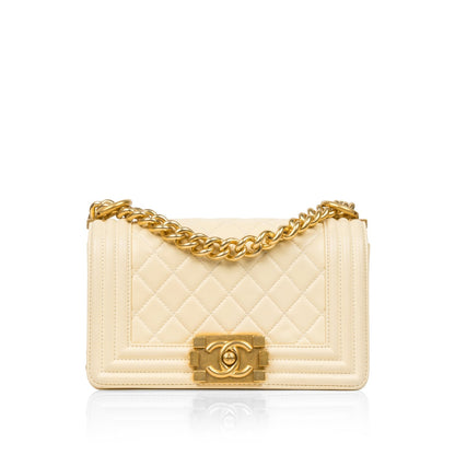 Chanel Boy Bag Lambskin Gold Shoulder Bag Style 16