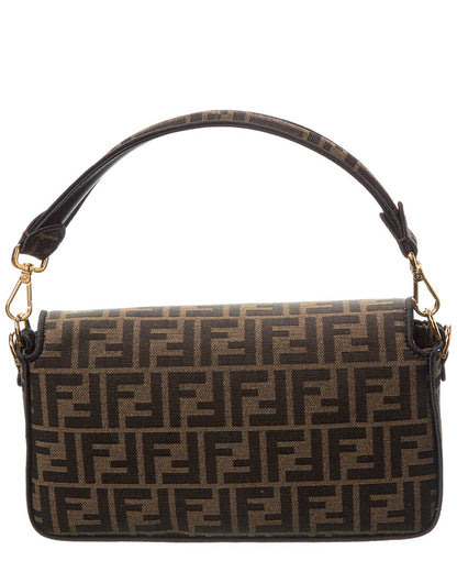 Fendi Baguette Ff Jacquard & Leather Shoulder Bag