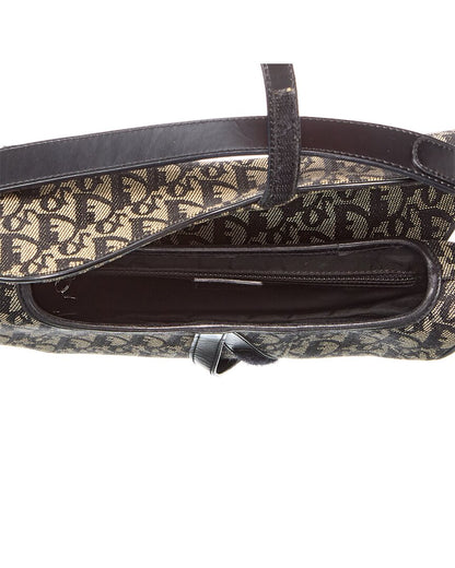 Dior Black Canvas Oblique Saddle Bag