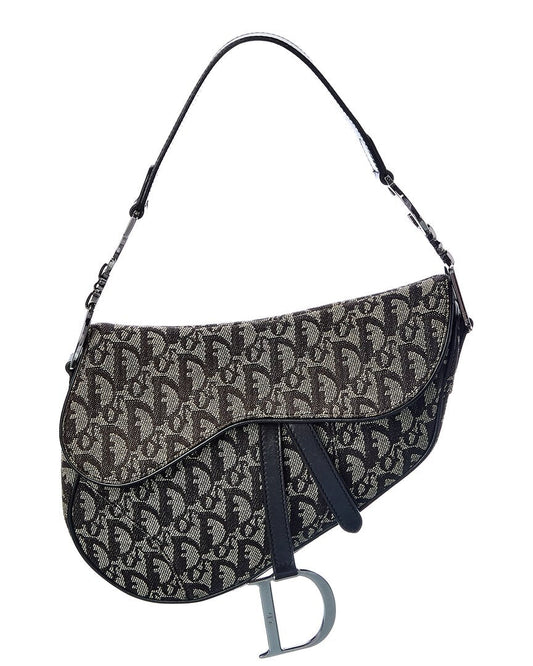 Dior Black Trotter Canvas Saddle Bag ( )