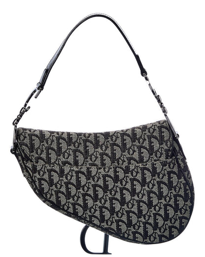 Dior Black Trotter Canvas Saddle Bag ( )