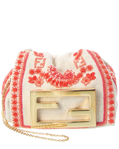 Fendi Mamma Baguette Nano Canvas Shoulder Bag