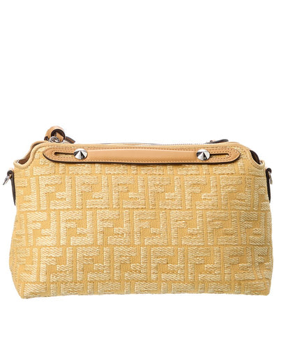 Fendi By The Way Soft Medium Ff Raffia & Leather Shoulder Bag