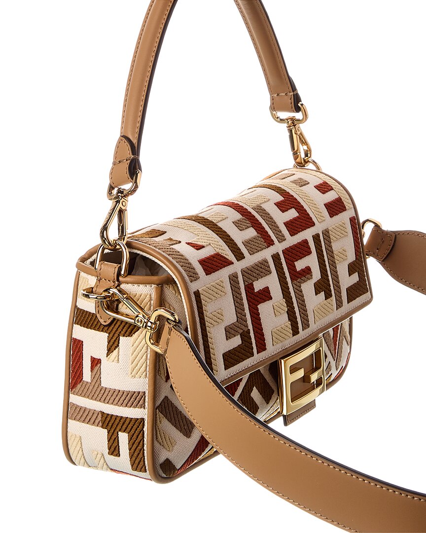 Fendi Baguette Canvas Shoulder Bag