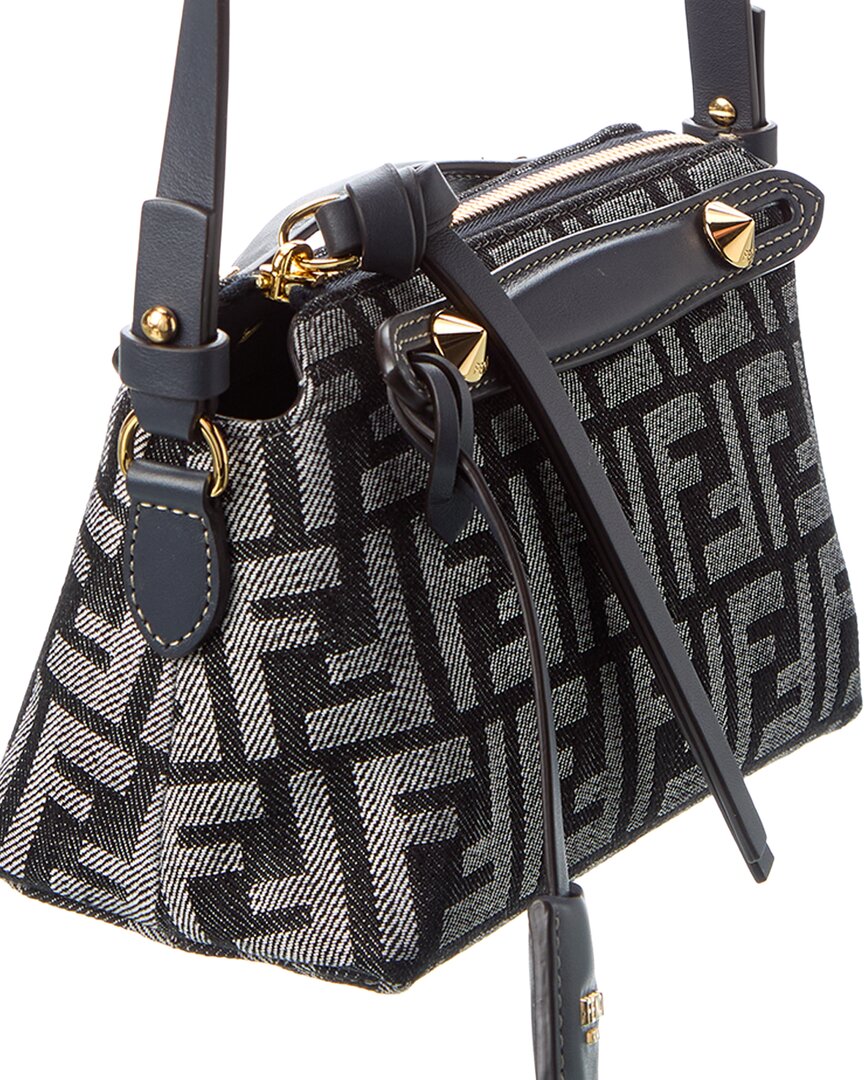 Fendi By The Way Soft Mini Ff Denim & Leather Satchel