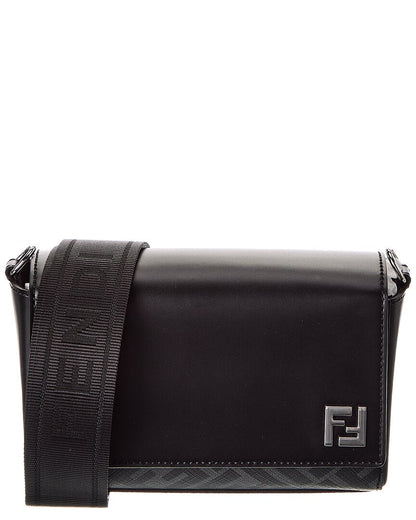Fendi Squared Ff & Canvas Shoulder Bag