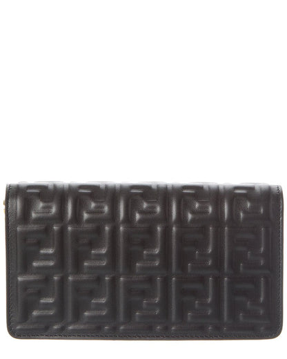 Fendi Baguette Ff Leather Wallet On Chain