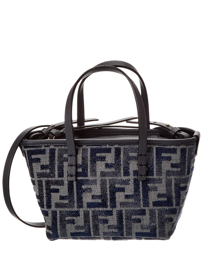 Fendi Roll Mini Ff Canvas & Leather Tote