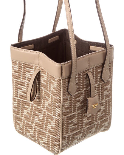 Fendi Origami Mini Ff Jacquard & Leather Shoulder Bag