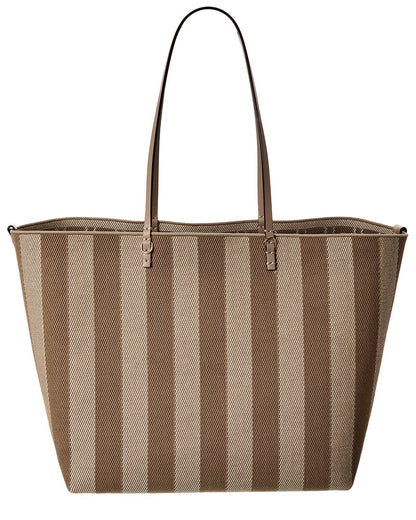 Fendi Roll Large Ff Canvas & Leather Tote
