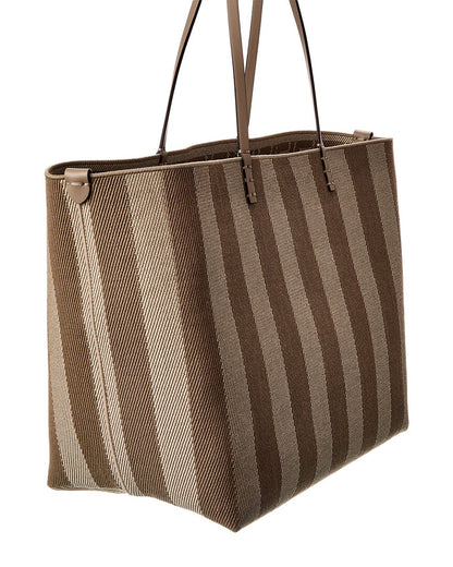 Fendi Roll Large Ff Canvas & Leather Tote