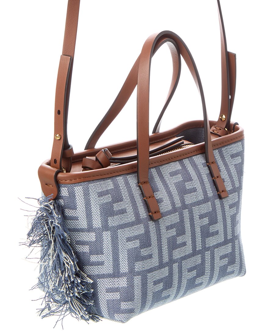 Fendi Roll Mini Ff Denim & Leather Tote