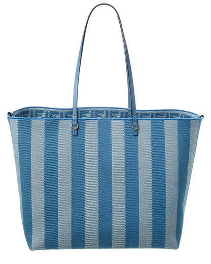Fendi Roll Large Ff Canvas & Leather Tote