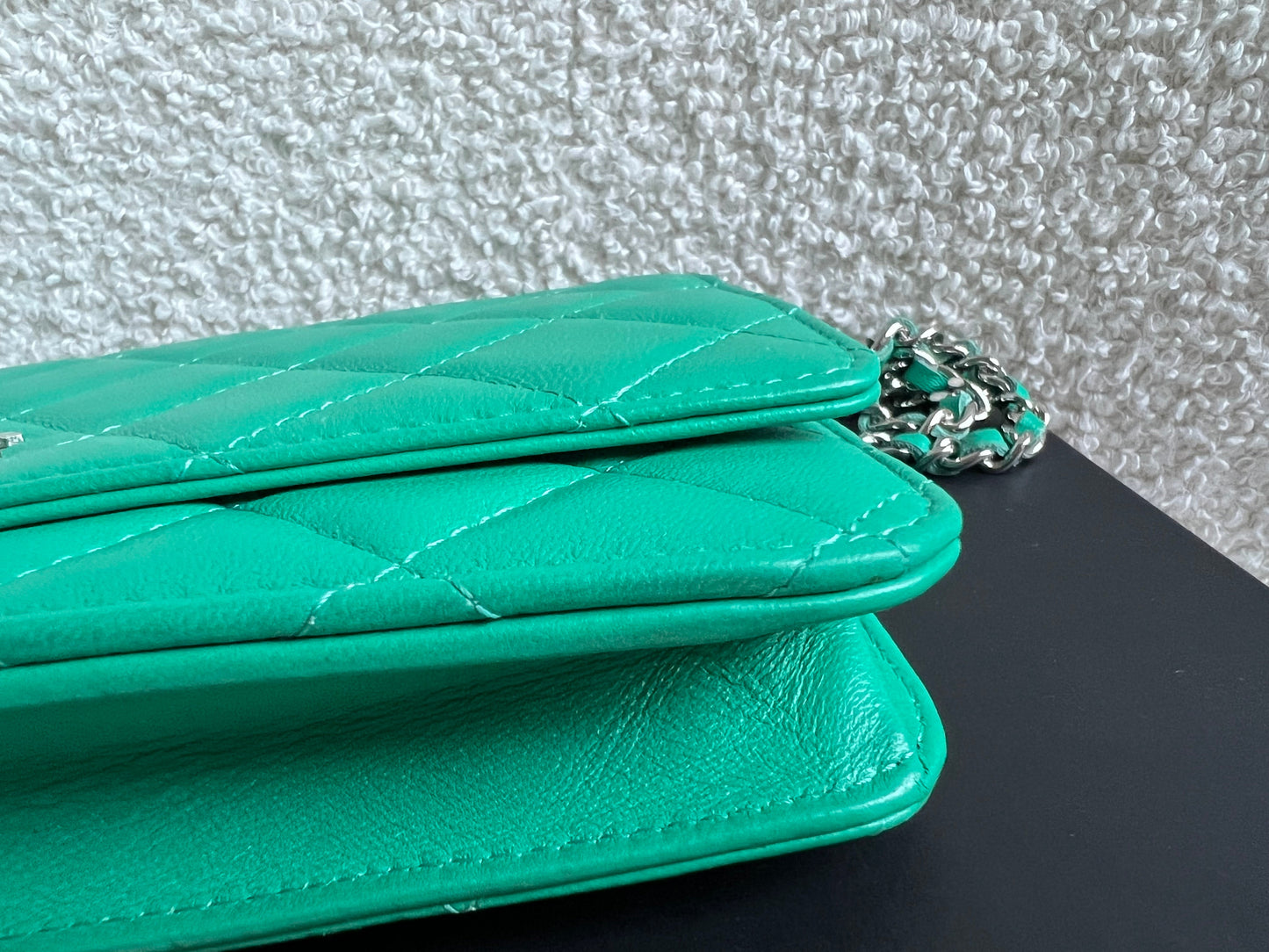 Chanel Turquoise Lambskin Wallet on Chain (RRP £2,930)