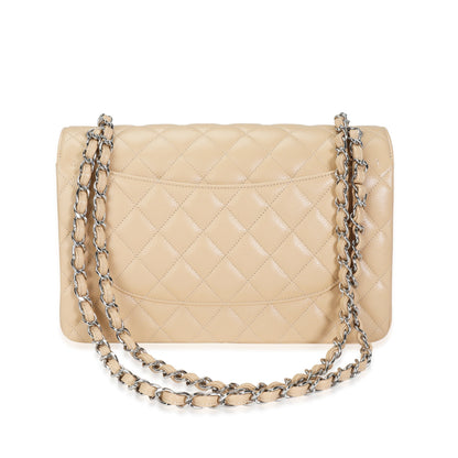 Chanel Flap Classic Quilted Caviar Beige Shoulder Bag