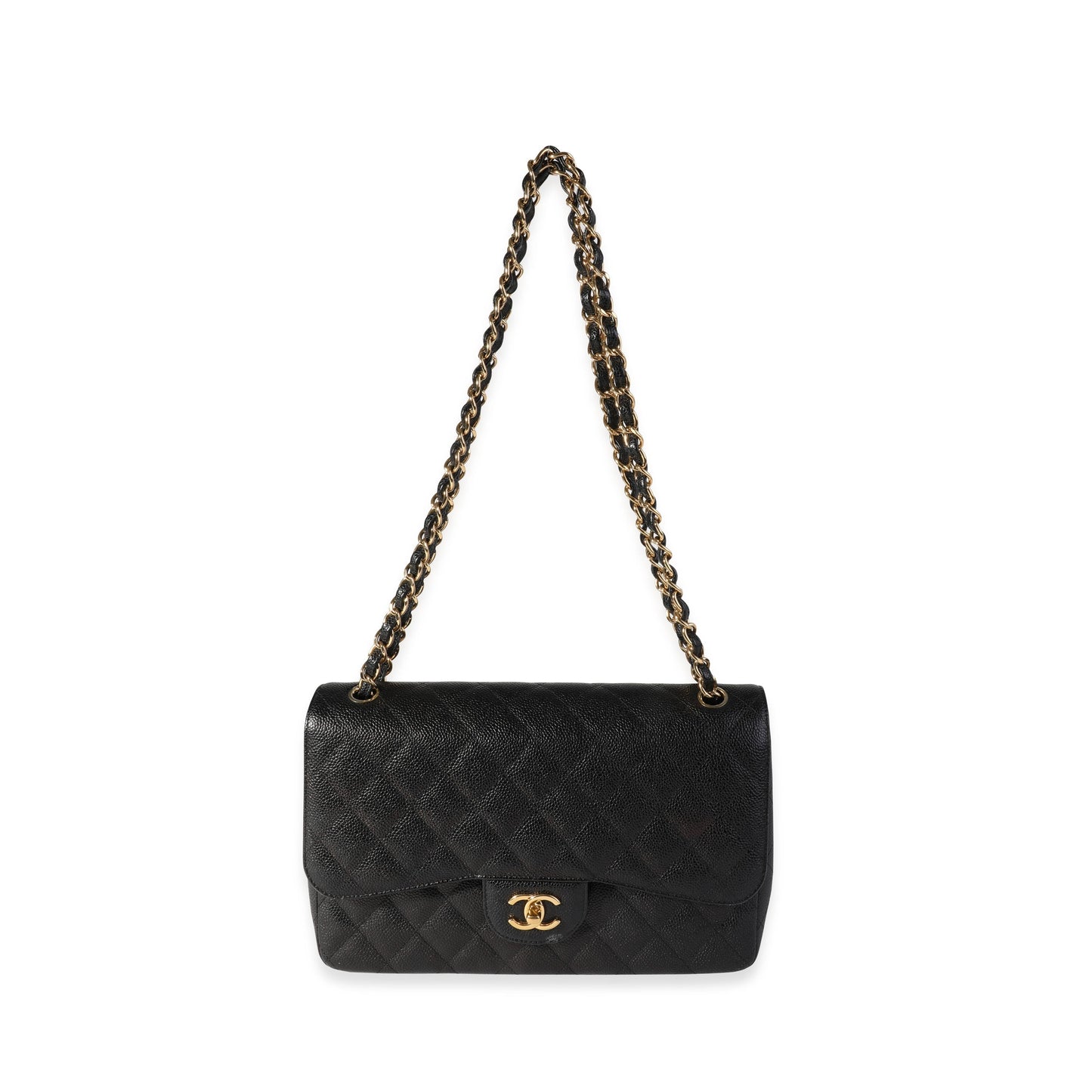Chanel Flap Classic Quilted Caviar Black Shoulder Bag