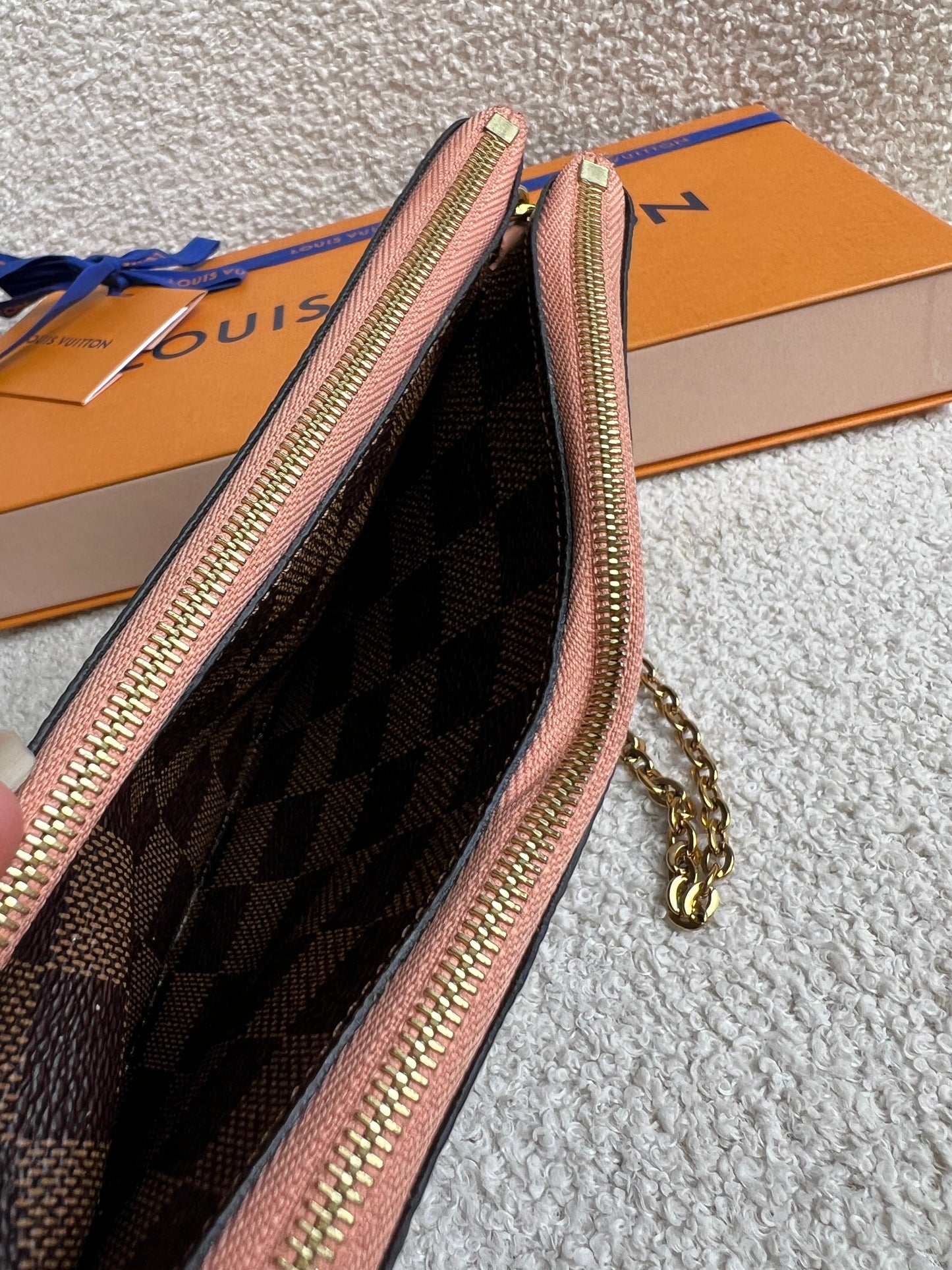 Louis Vuitton “LV” Double Pochette Damier Ebene