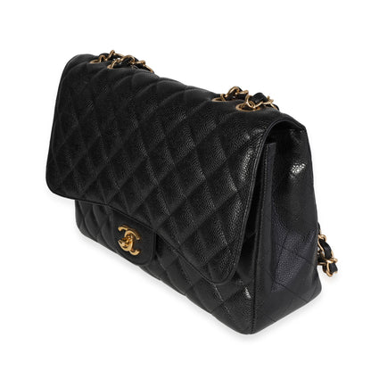 Chanel Flap Classic Quilted Caviar Black Shoulder Bag Style 7