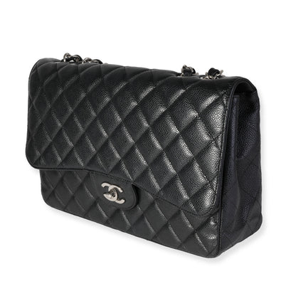Chanel Flap Classic Quilted Caviar Black Shoulder Bag Style 8
