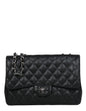 Chanel Black Caviar Leather Single Flap Jumbo