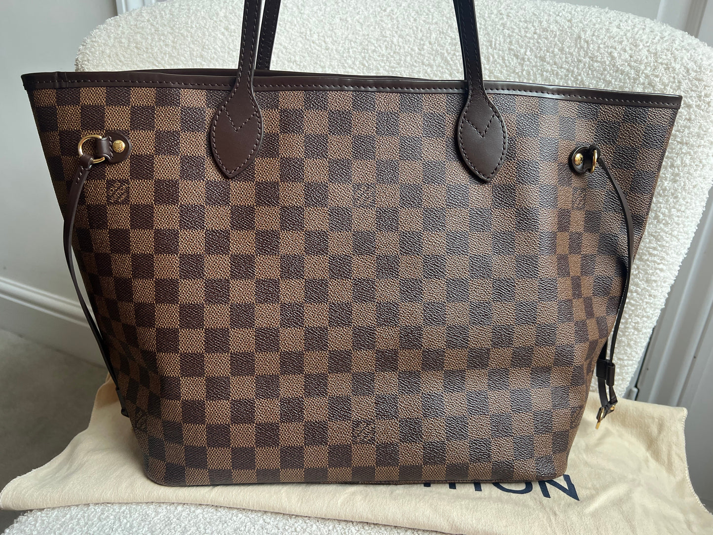 Louis Vuitton Neverfull MM Damier Ebene Rose Ballerine (RRP £1430)