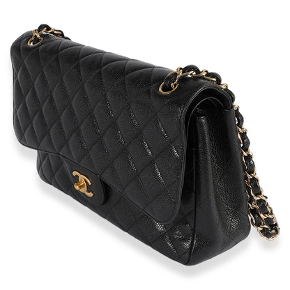 Chanel Flap Classic Quilted Caviar Black Shoulder Bag Style