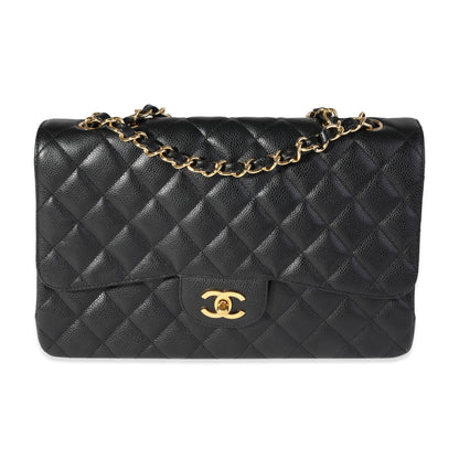 Chanel Flap Classic Quilted Caviar Black Shoulder Bag Style 11