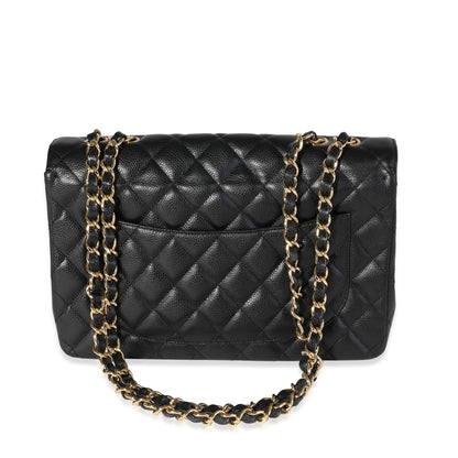 Chanel Flap Classic Quilted Caviar Black Shoulder Bag Style 10
