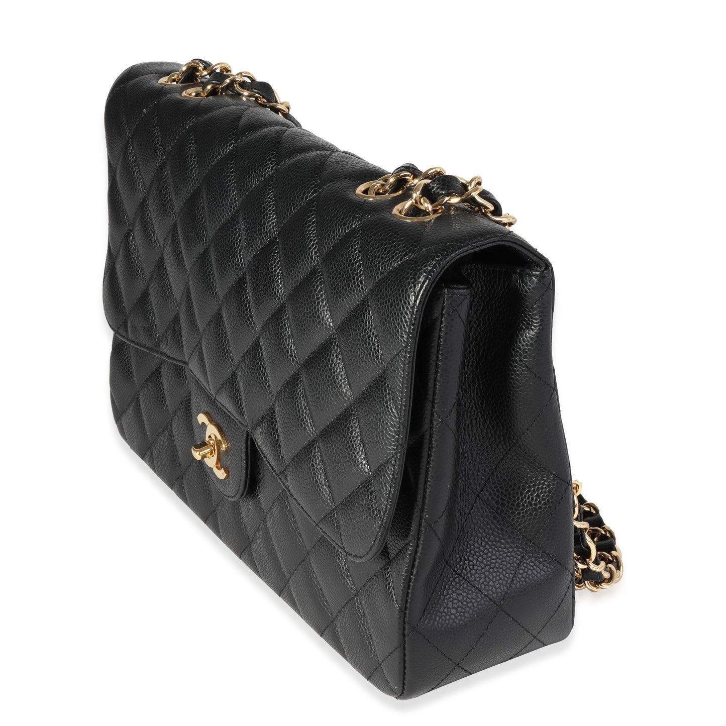 Chanel Flap Classic Quilted Caviar Black Shoulder Bag Style 10