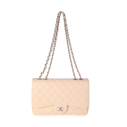Chanel Flap Classic Quilted Caviar Beige Shoulder Bag Style 2