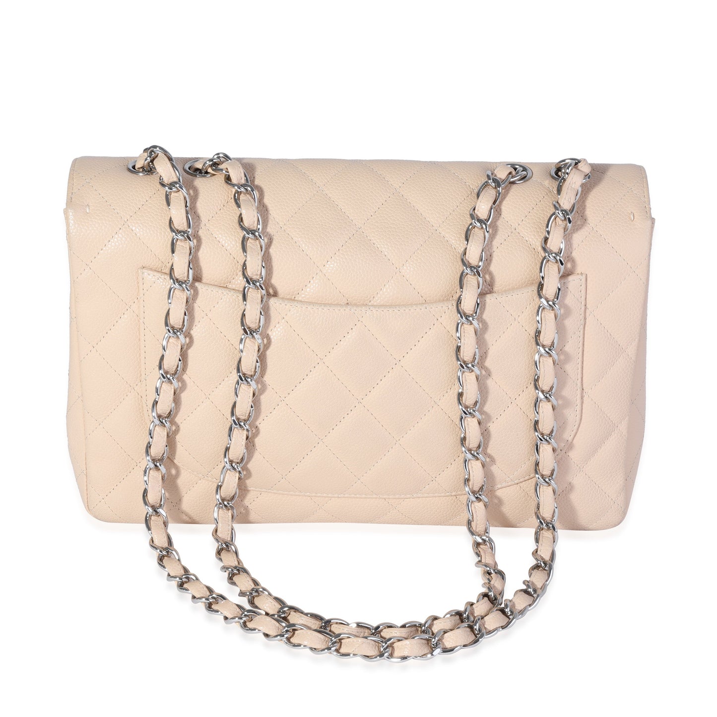 Chanel Flap Classic Quilted Caviar Beige Shoulder Bag Style 3