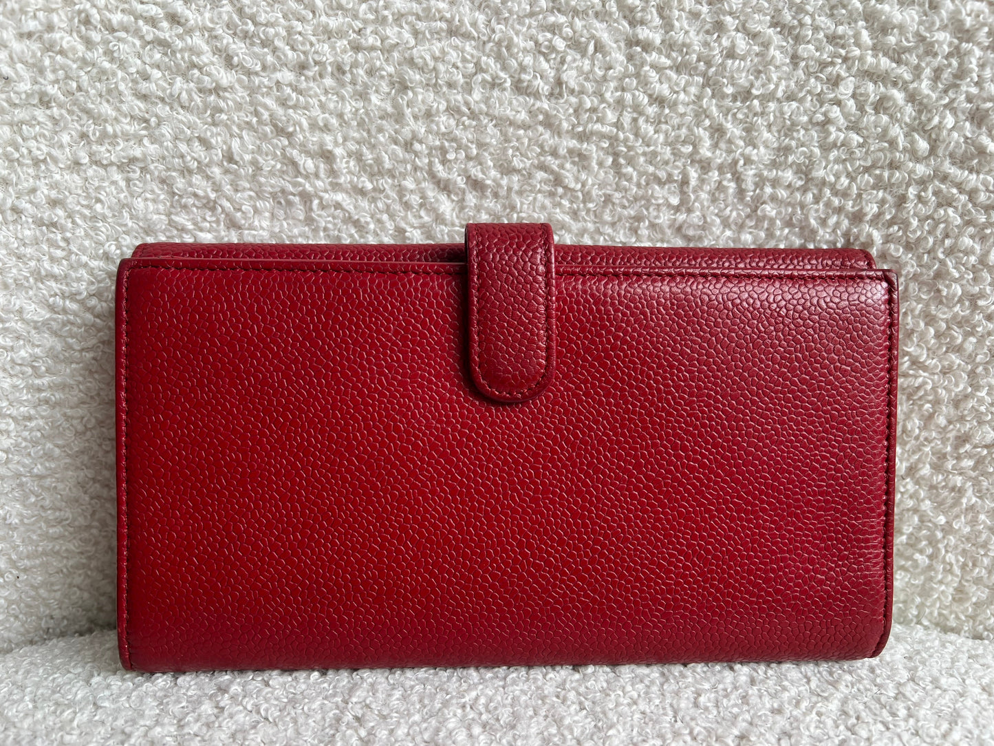 Chanel Red Caviar Timeless Large Flap Wallet