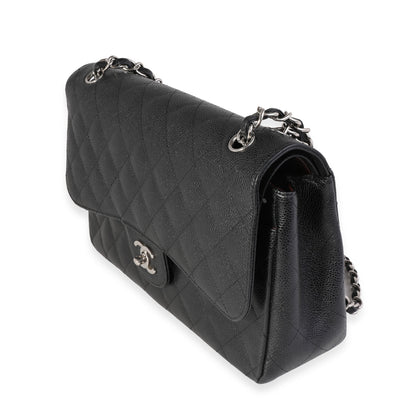Chanel Flap Classic Quilted Caviar Black Shoulder Bag Style 3