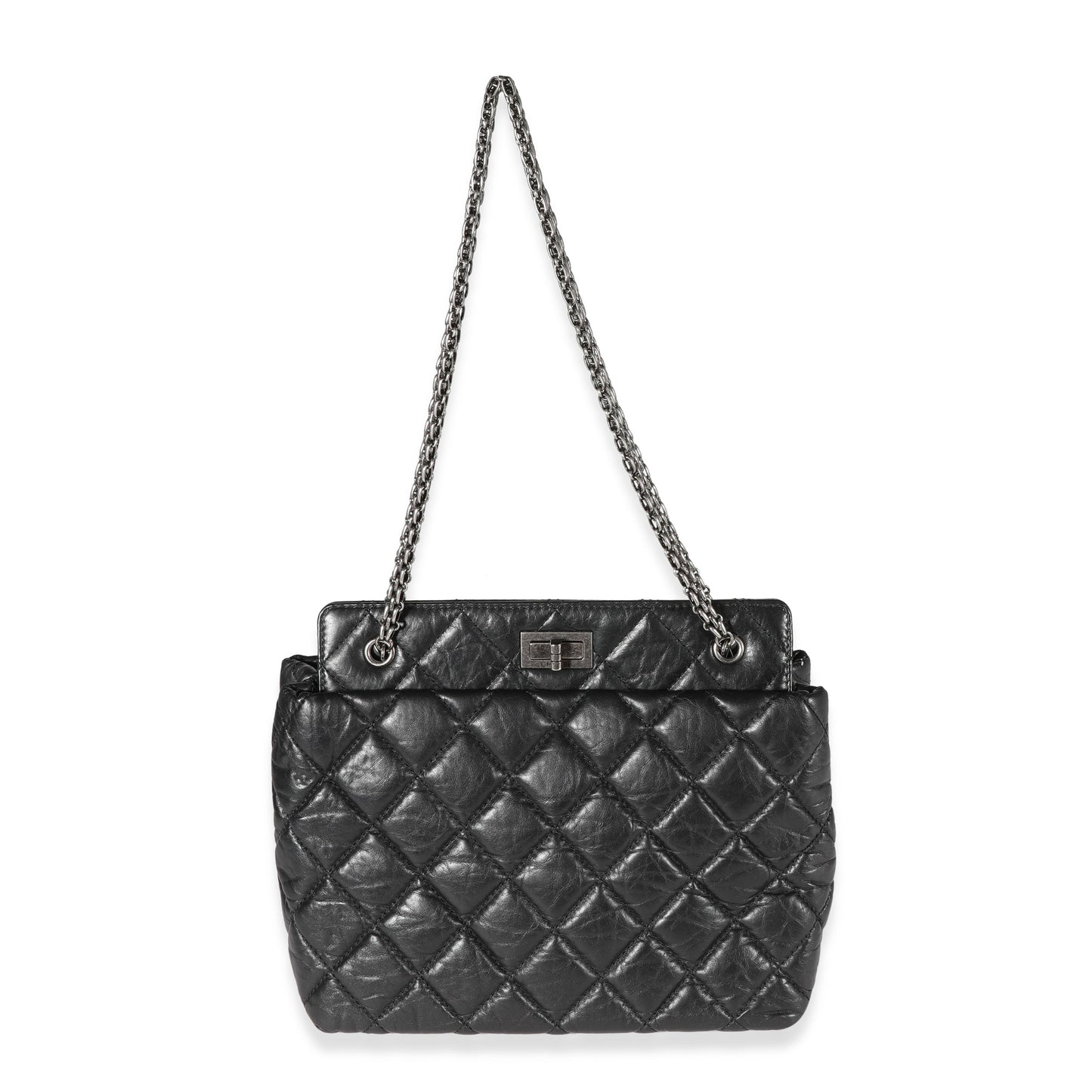 Chanel Quilted Calfskin Black Aged Calfskin Tote