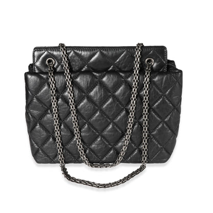 Chanel Quilted Calfskin Black Aged Calfskin Tote